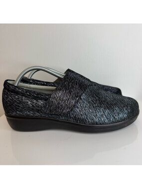 Alegria Lauryn Blue Metallic Leather Comfort Shoe Clog Women's 42 11.5-12 Wide